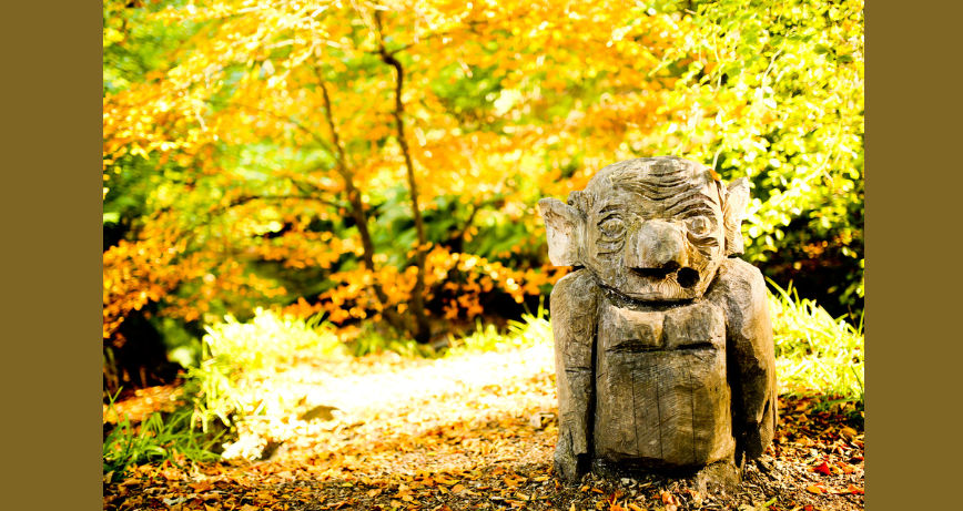 Wooden sculpted Troll at Crawfordsburn Country Park