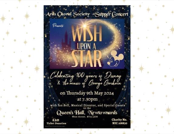 Wish Upon a Star poster graphic, by Ards Choral Society