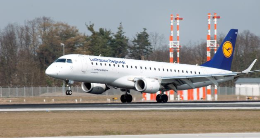 Lufthansa aeroplane on the runway