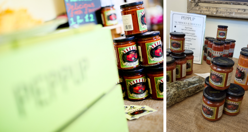 Two images of PEPPUP sauces