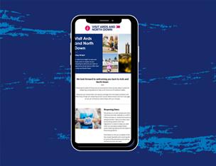 Sign up to our Enewsletter - image of phone with enewsletter opened on screen