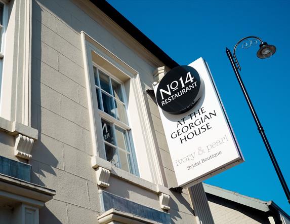 No14 at the Georgian House restaurant sign