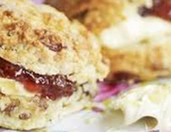 Scones with cream and jam