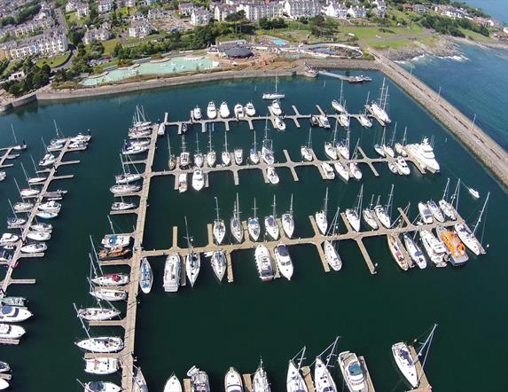 Birds eye view of Bangor Marina