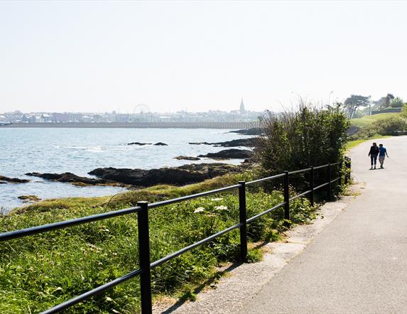 View from the Coastal Path from Stricklands Glen direction coming into Bangor town