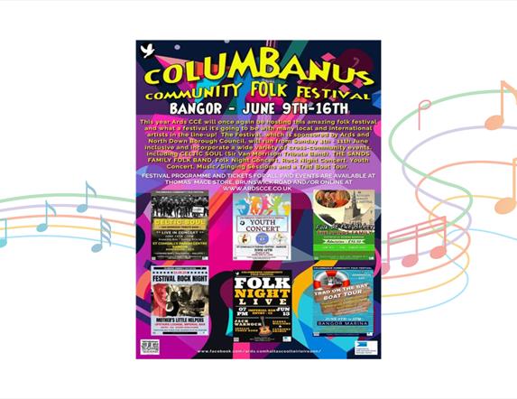 The Columbanus Folk Festival 2024 overall programme poster