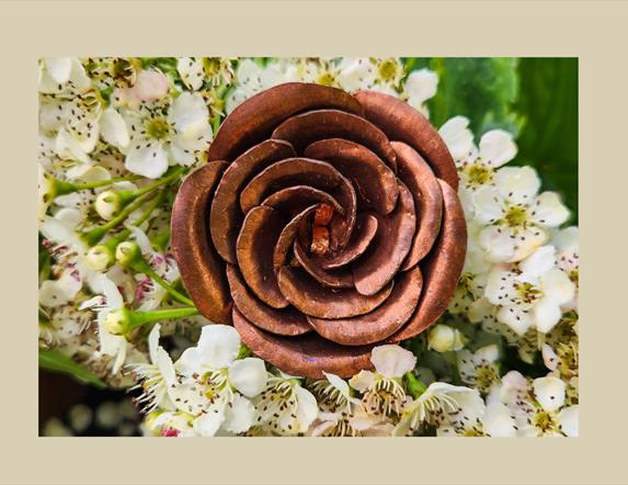 Copper rose by Lake and Oak Coppersmithing