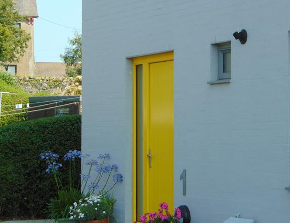 Yellow entrance door