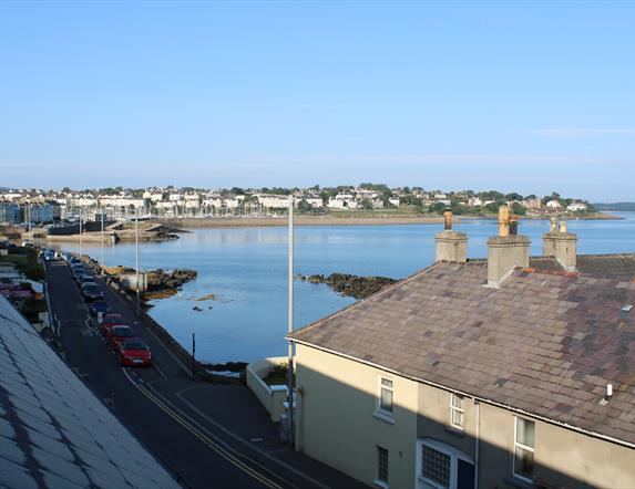 Views towards Bangor marina from living room