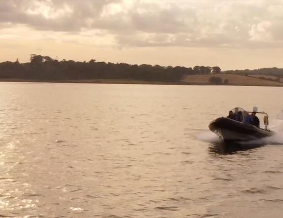 Rib on Strangford Lough at dusk