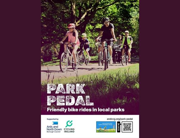 Park Pedal poster with QR code for booking