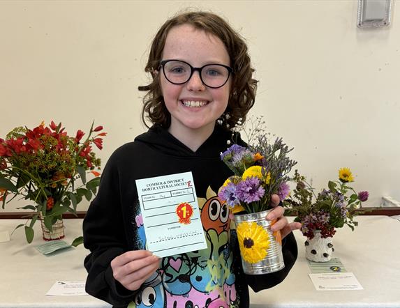 First prize for Floral Art to Sophie Whitten in 2024