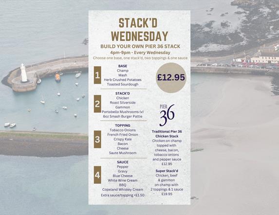Stack'd Wednesdays menu by Pier 36