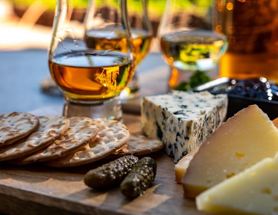 whiskey, cheese & crackers