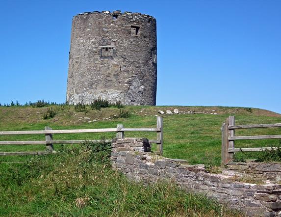 Windmill Hill in Portaferry.Close up photo of the windmill