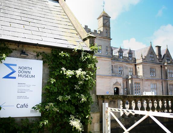External building of museum with adjoining Town Hall building in background