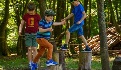 Children playing in the Natural Play Area