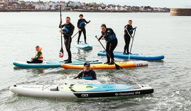 Stand up Paddleboarders in Donaghadee Harbour