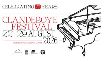 Clandeboye Festival 2026 promotional poster showing the festival dates 22–29 August and marking the 25th anniversary of the festival at Clandeboye Est
