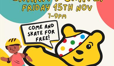 Skate for Children in Need Poster, Friday 15th November, Pudsey Bear