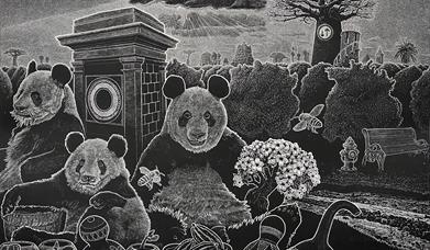 Cradle Linocut