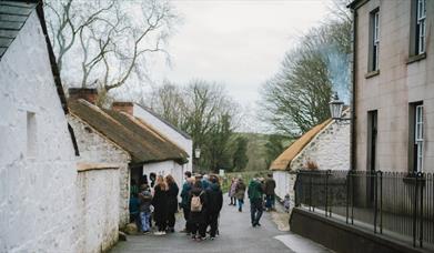 A group of visitors at the ulster folk museum