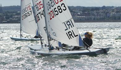 ILCA dinghies compete in Ballyholme bay