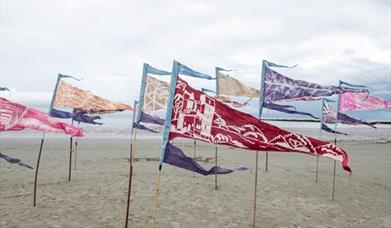 Beach with Flags