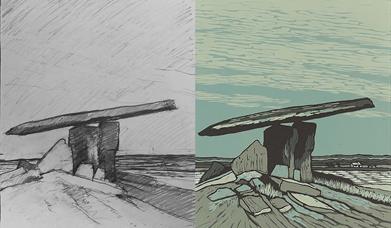 A painting of dolmens by Richard Croft