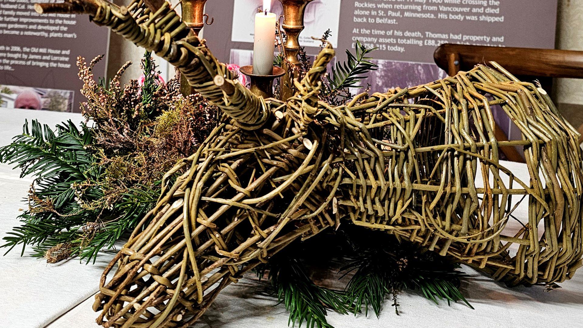 Weave a Willow Stag's Head in the Walled Garden