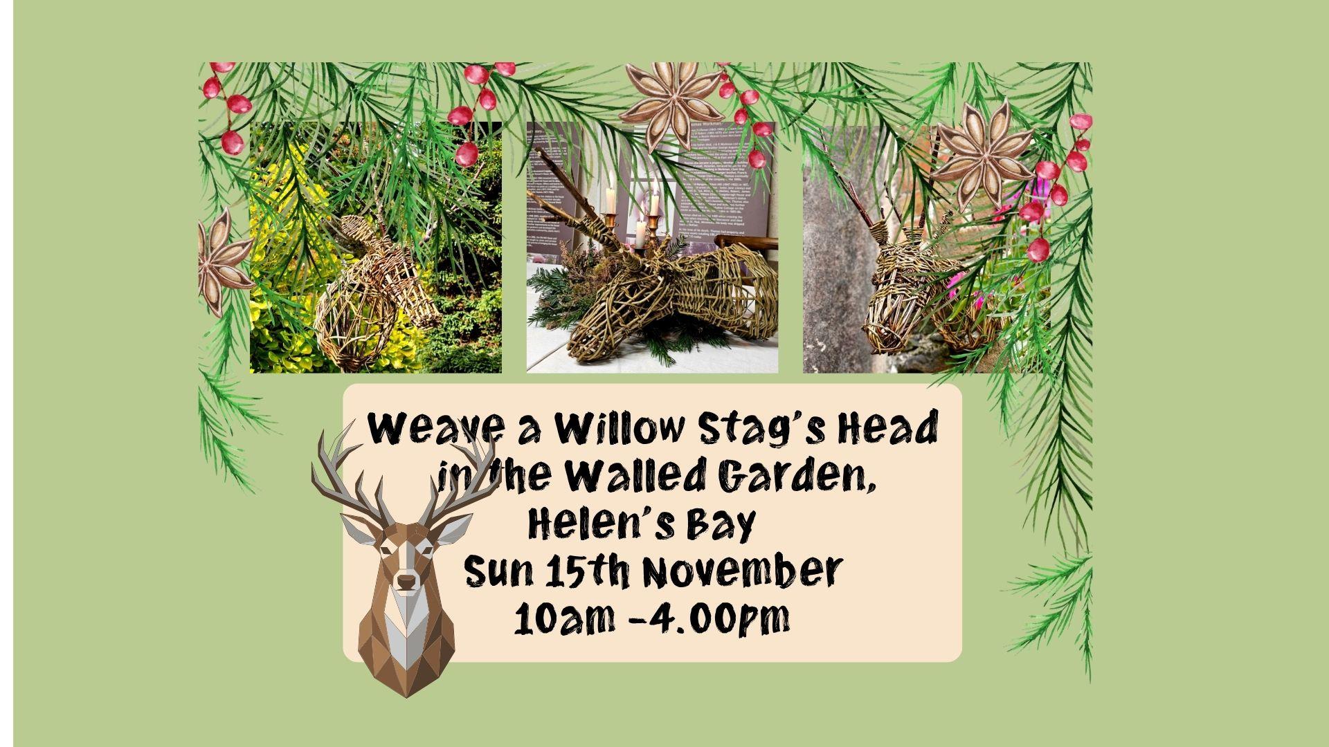 Weave a Willow Stag's Head in the Walled Garden