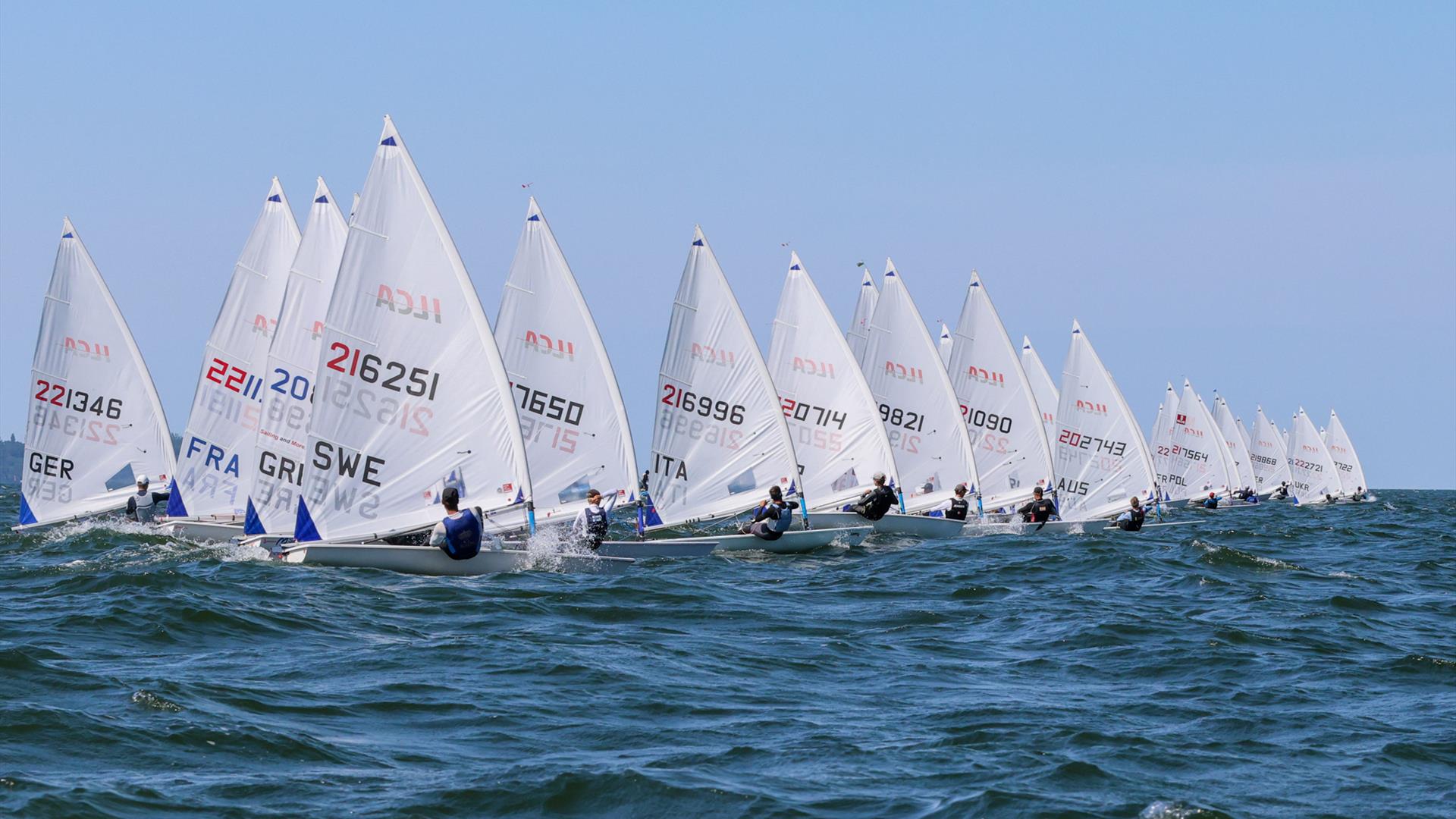 European youth sailing championships - ILCA6 class - on the water