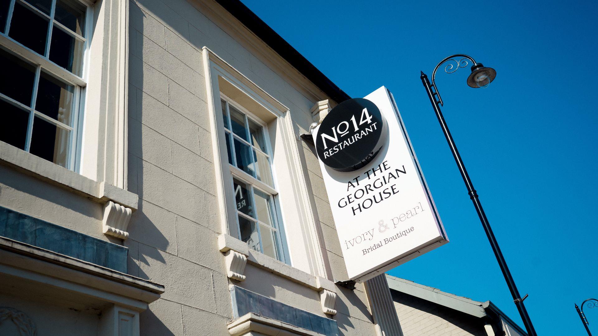 No14 at the Georgian House restaurant sign
