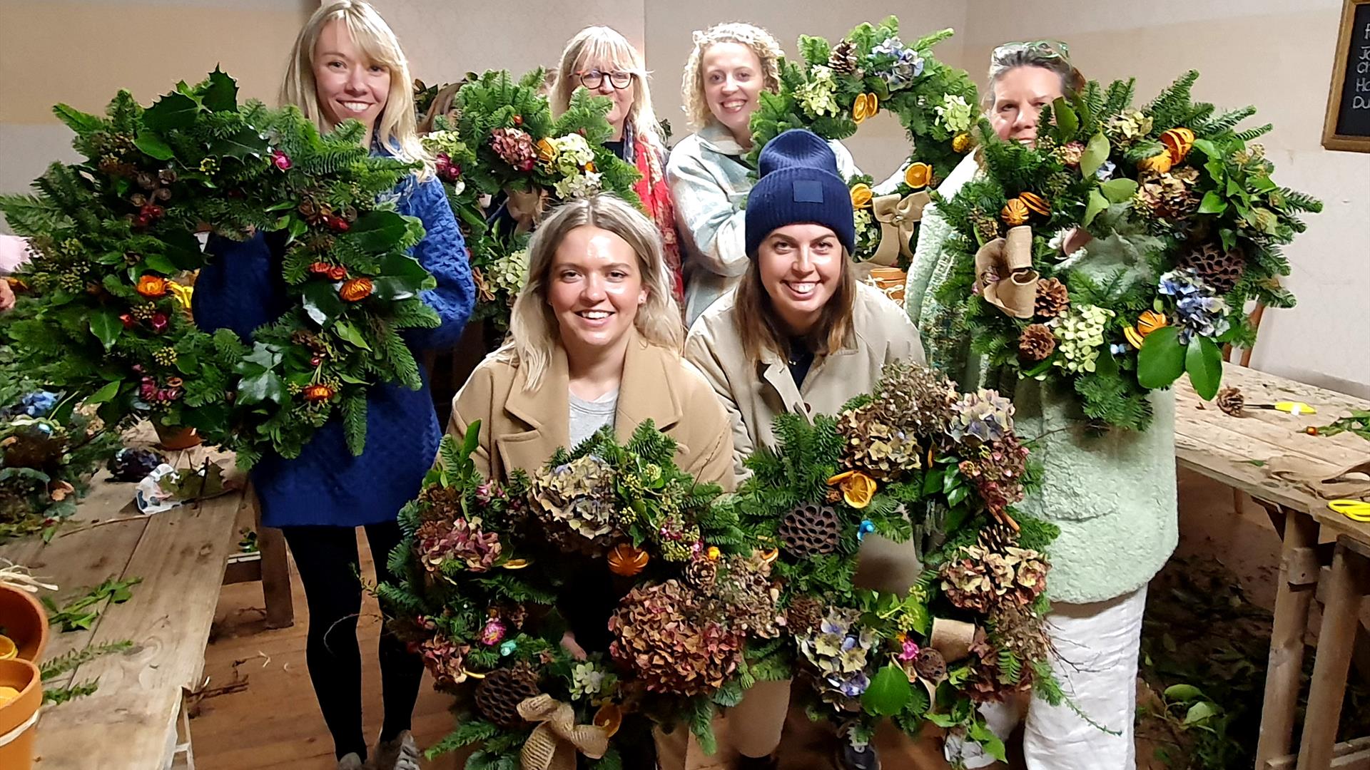 Christmas Wreath Workshop in the Walled Garden, Helen's Bay