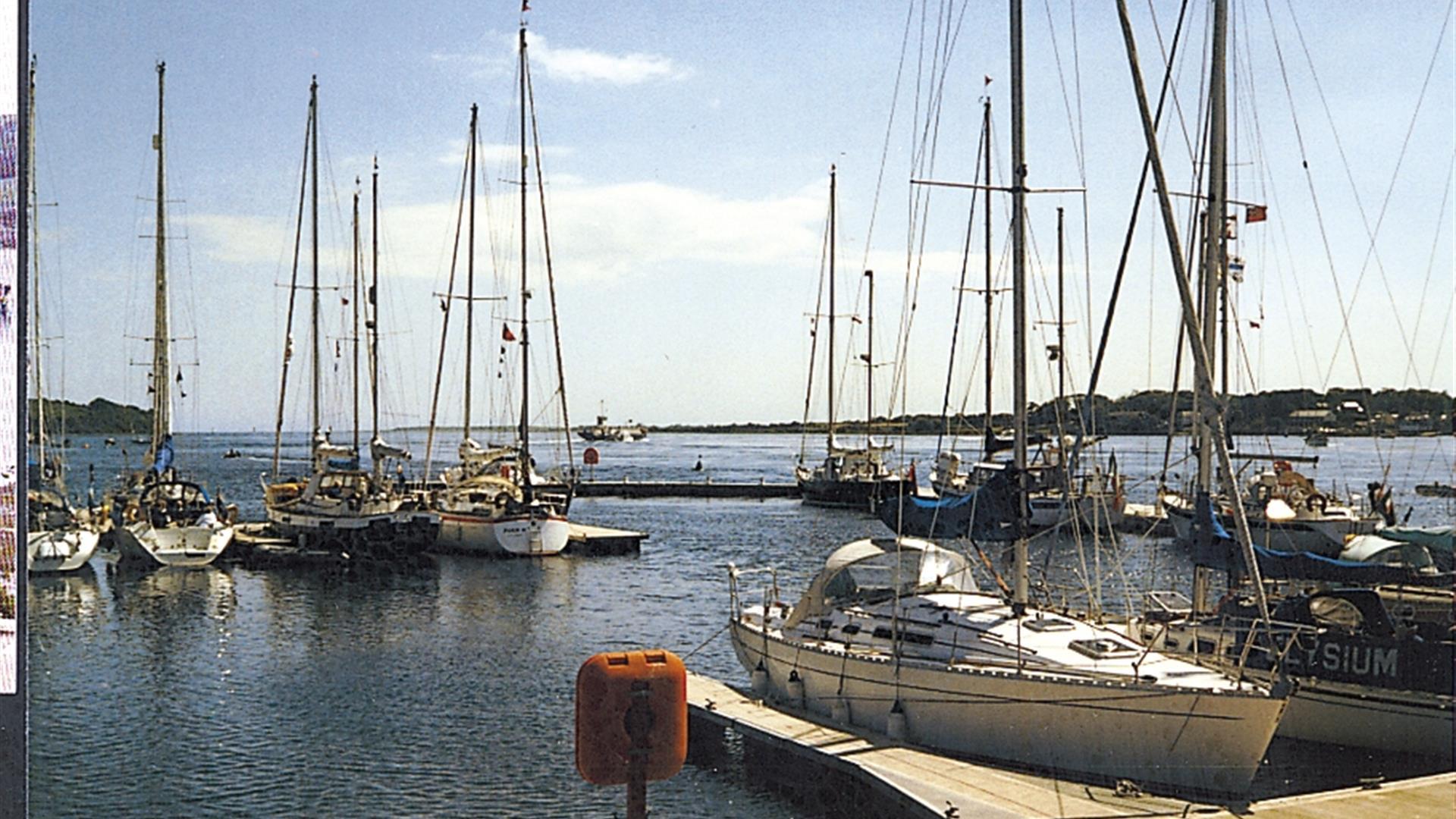 Boats moored at Portaferry Marina