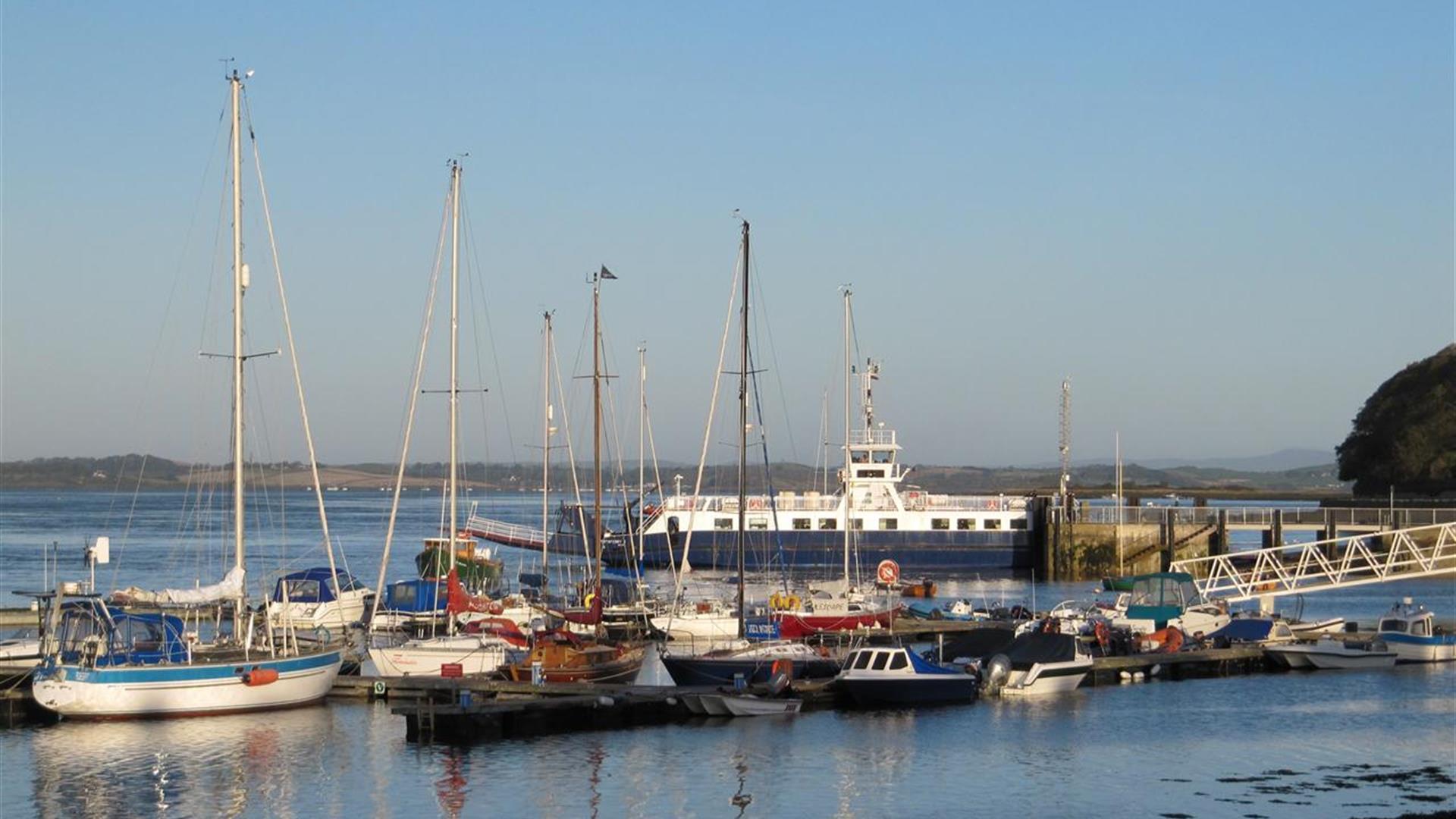 Boats moored the harbour