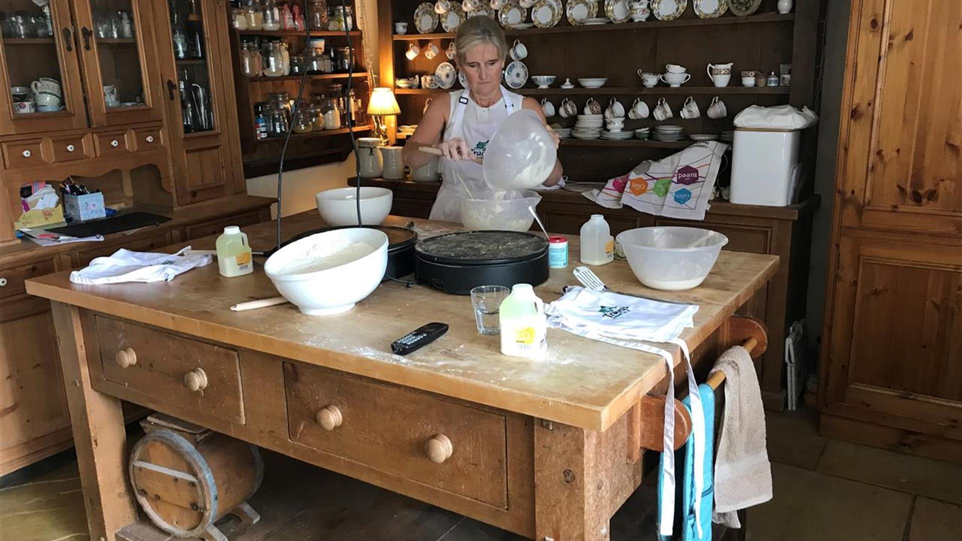 Tracey baking in her country kitchen