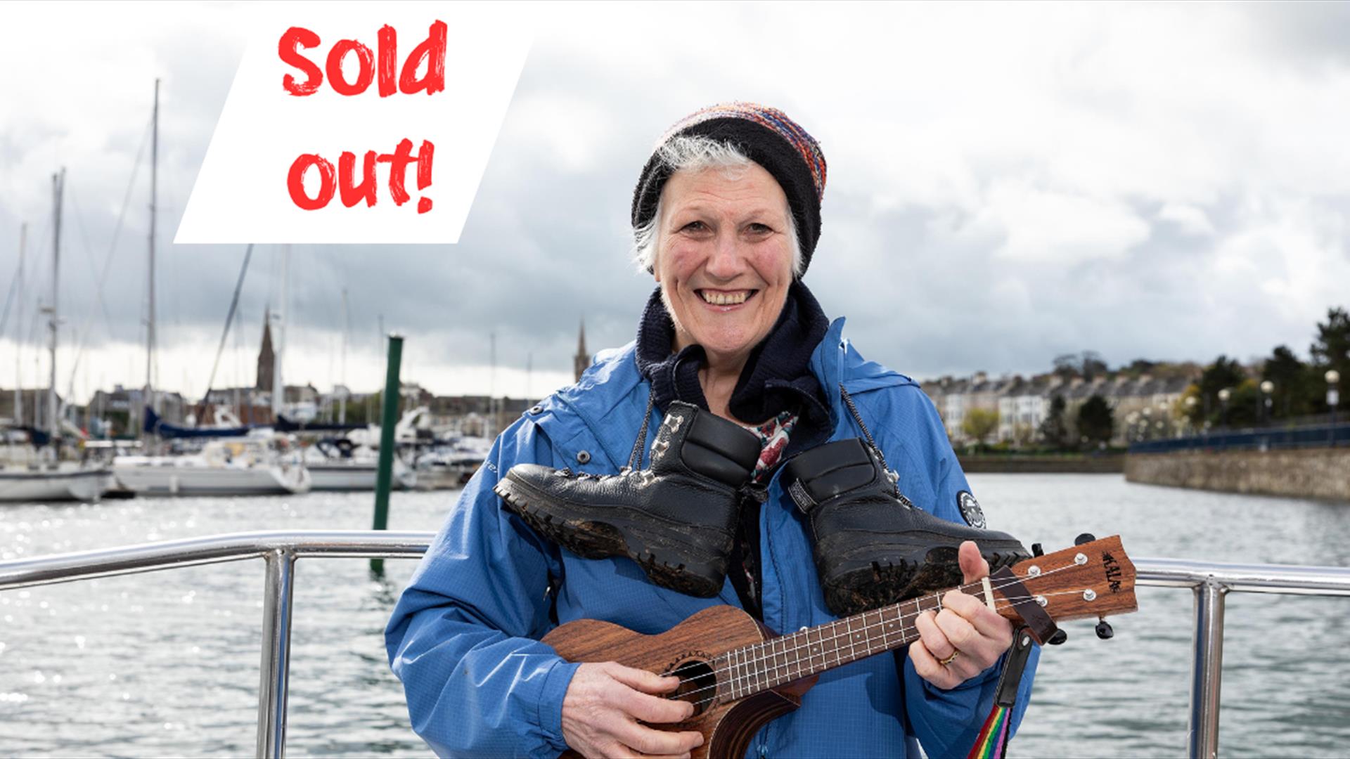 Tour Guide Alison Armstrong with sold out notice
