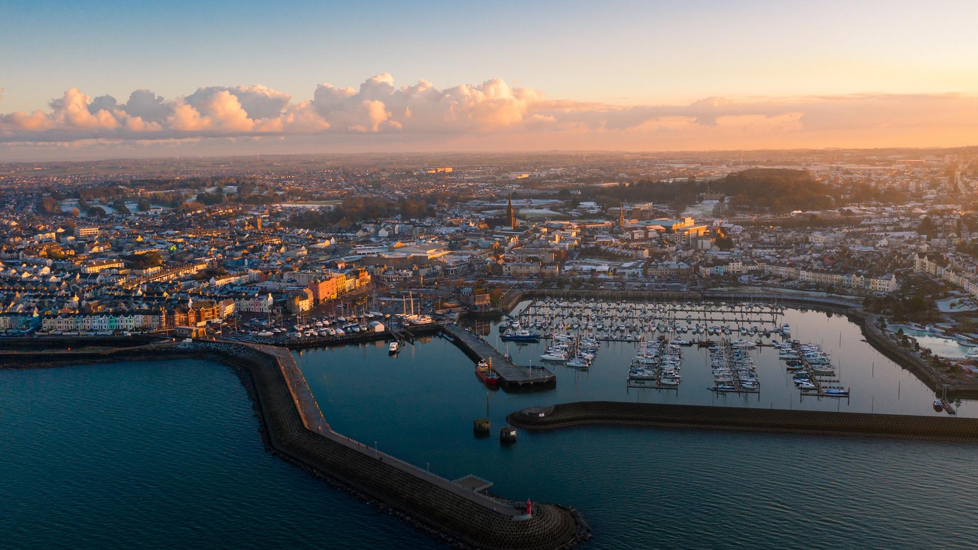 Bangor marina birds eye view