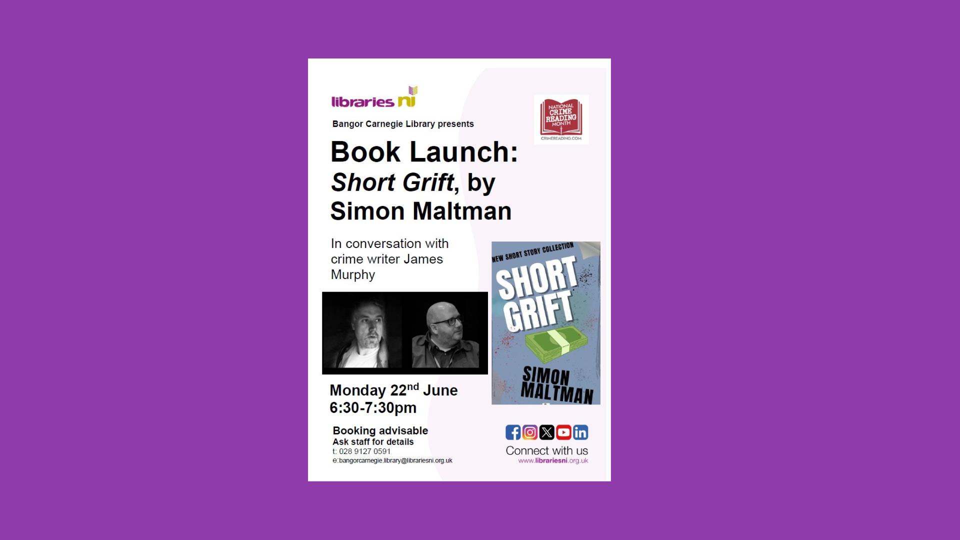 Poster for book launch