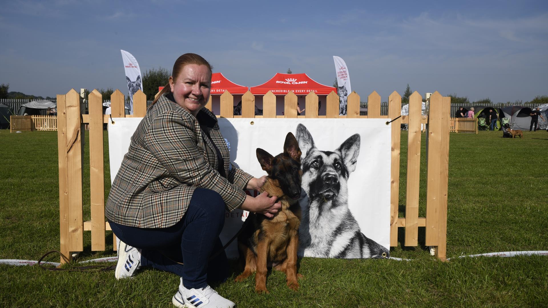Joanne Westerhouse with her German Shepherd Dog Puppy bitch, Fiadh, just a baby Puppy at the show.