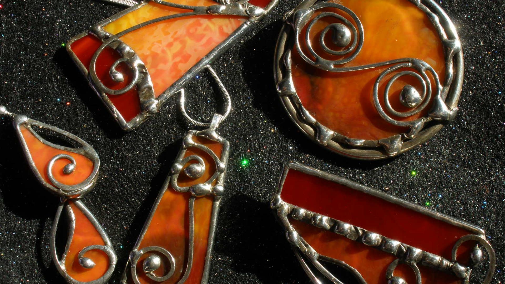 Pieces of handmade jewellery