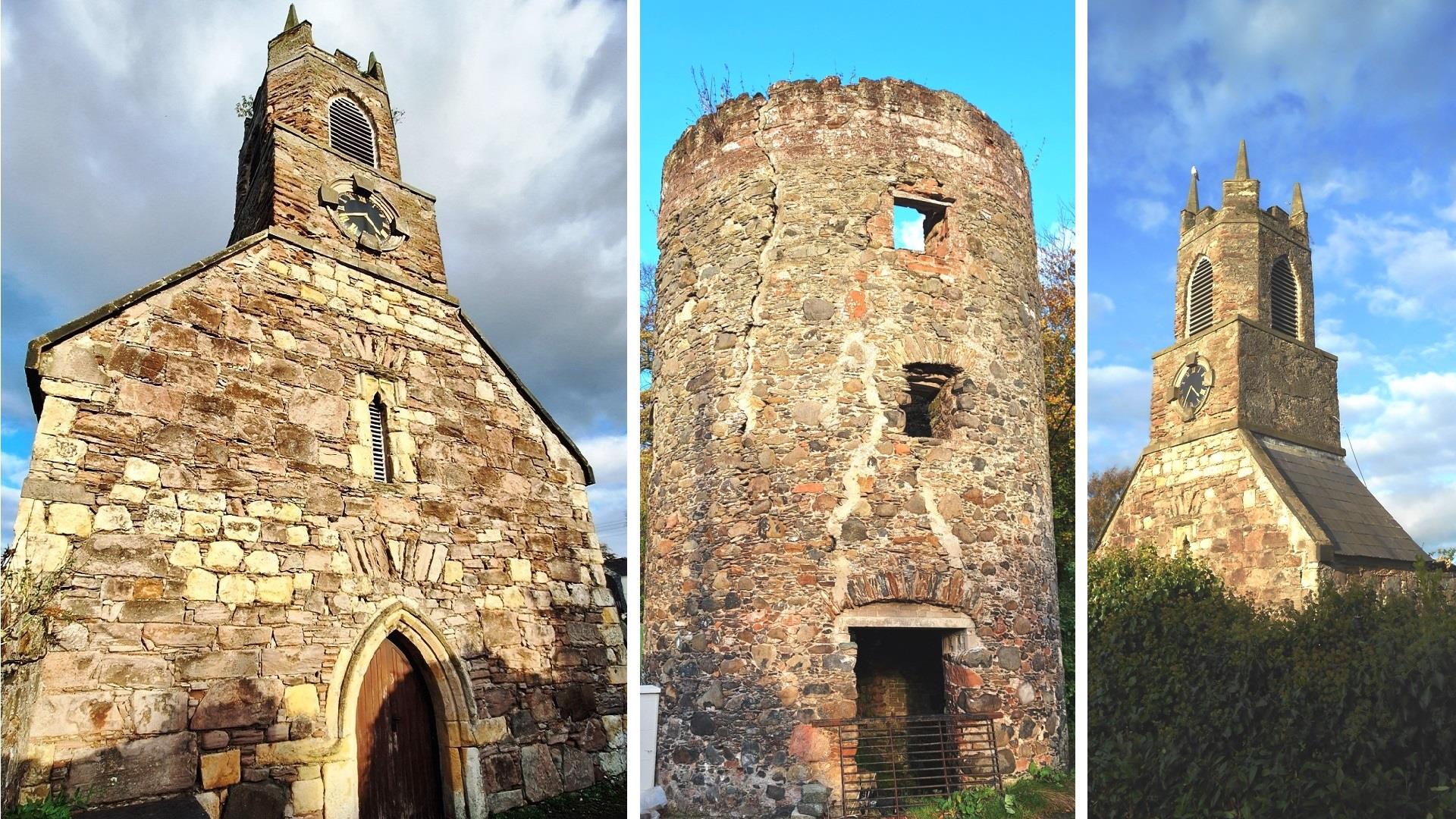 Holywood Priory and windmill