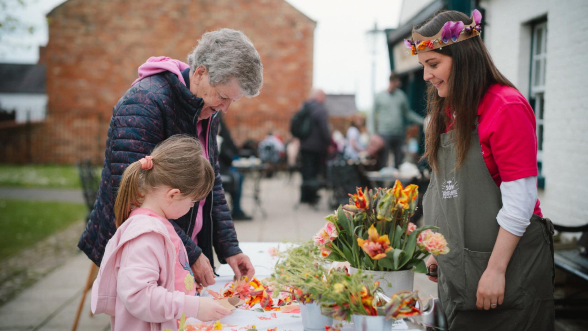 May Day flower crowns at the Ulster Folk Museum
