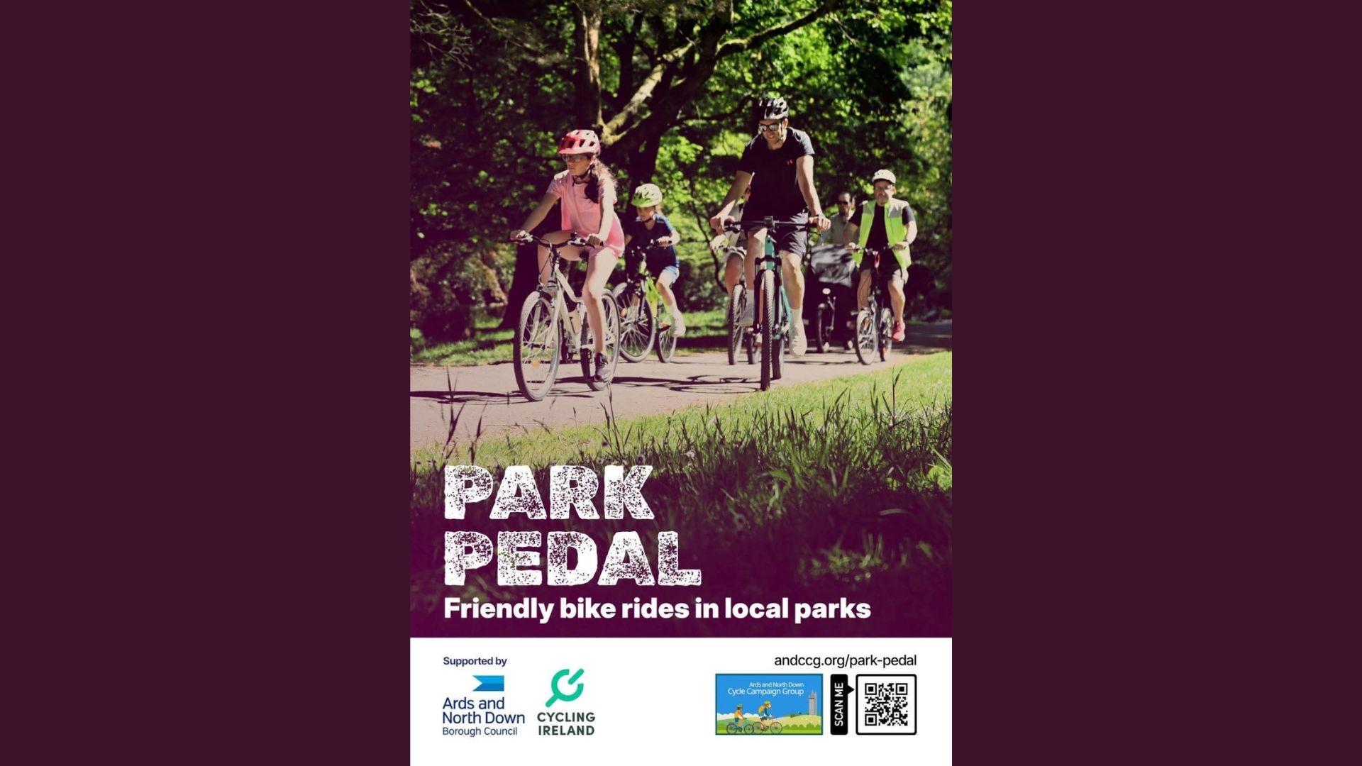 Park Pedal poster with QR code for booking