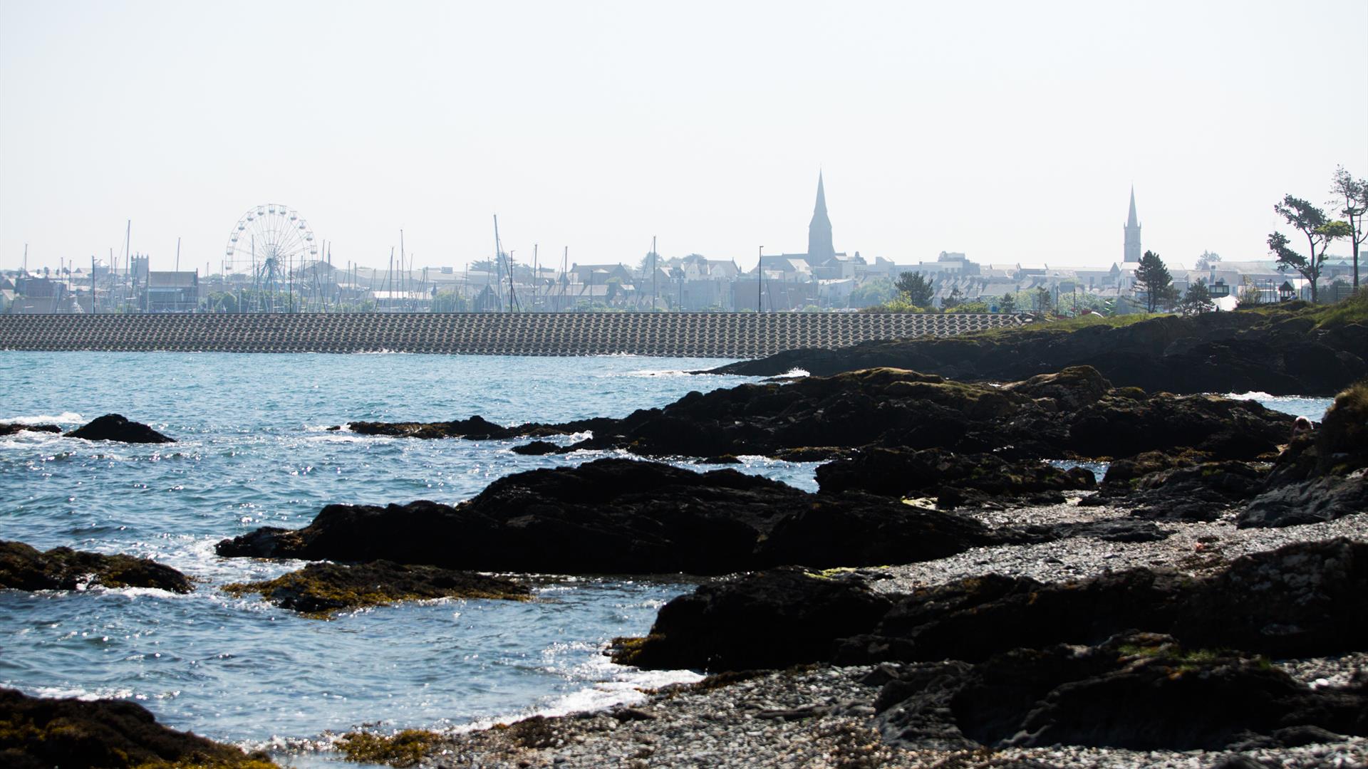 View of Bangor harbour and Marina from Coastal path