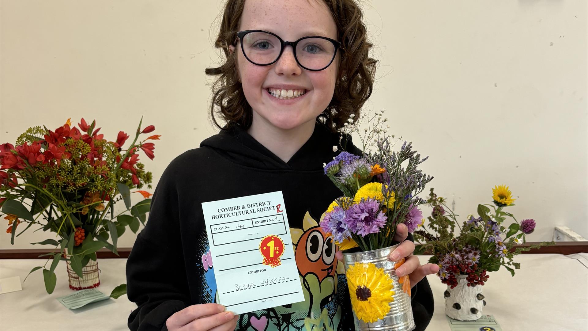 First prize for Floral Art to Sophie Whitten in 2024