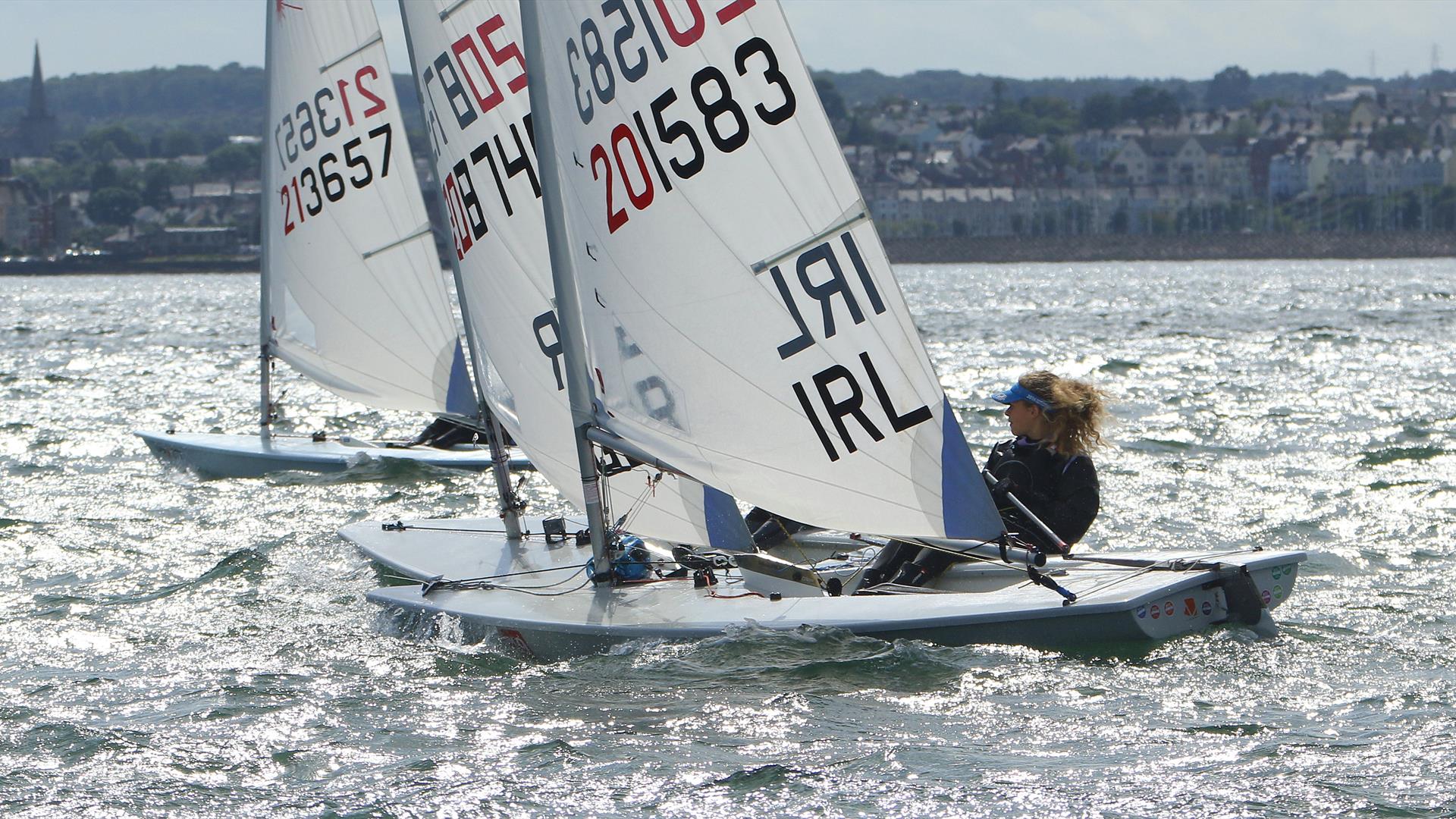 ILCA dinghies compete in Ballyholme bay