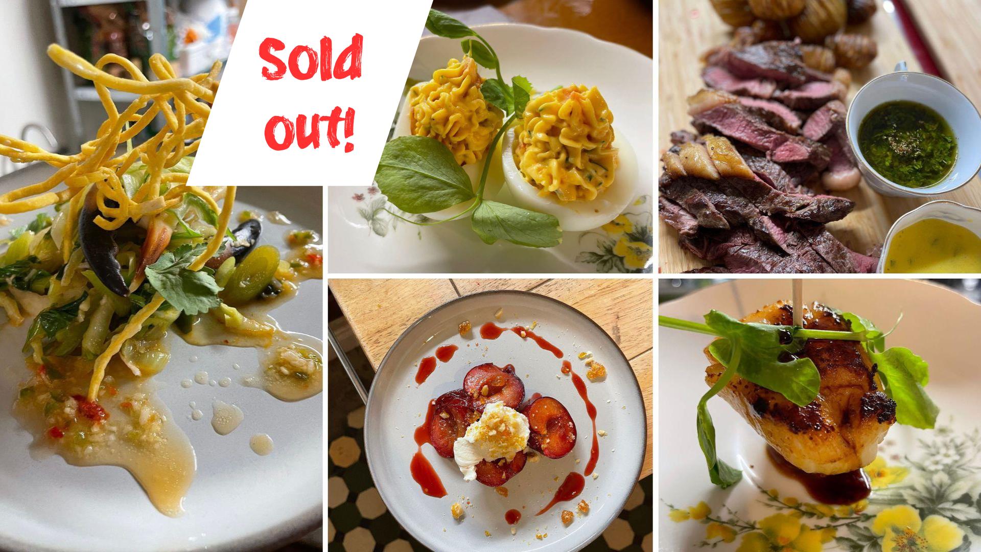 A selection of foodie images with sold out note