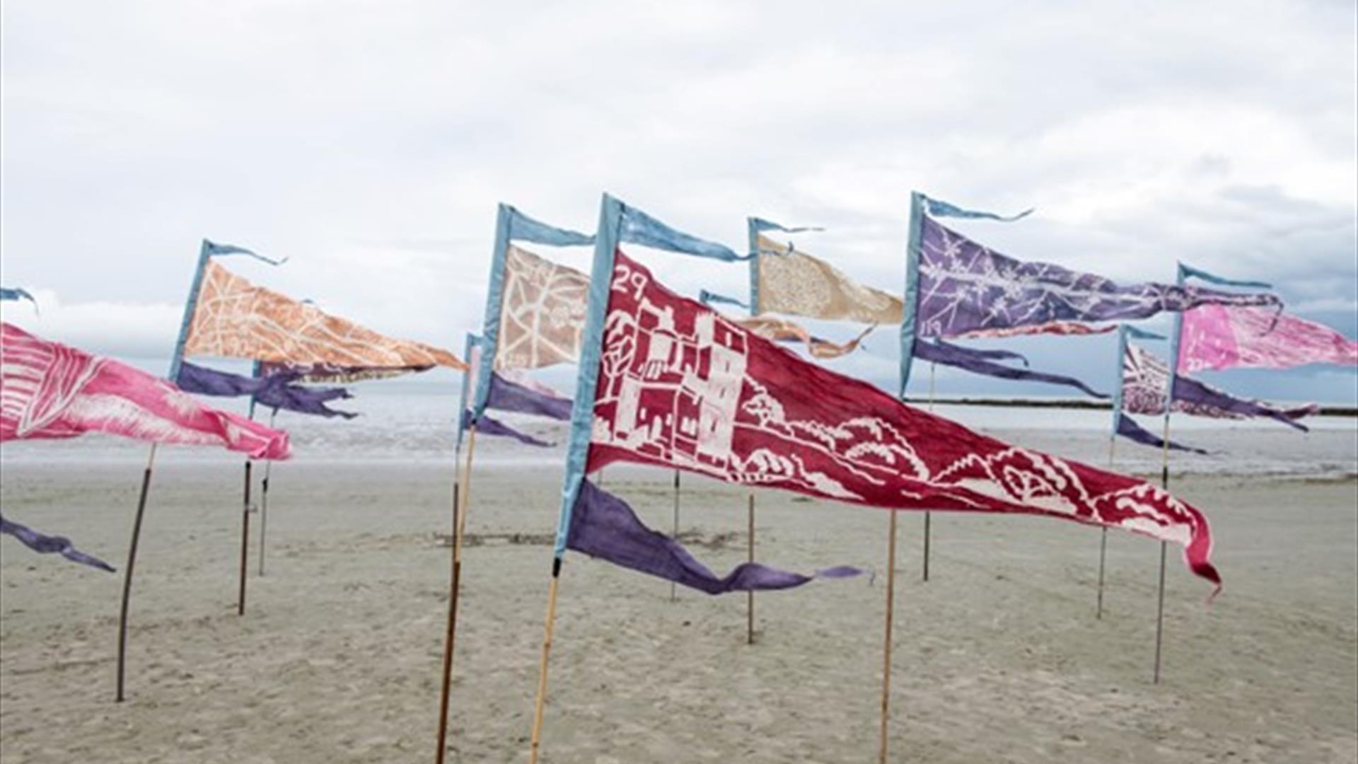 Beach with Flags